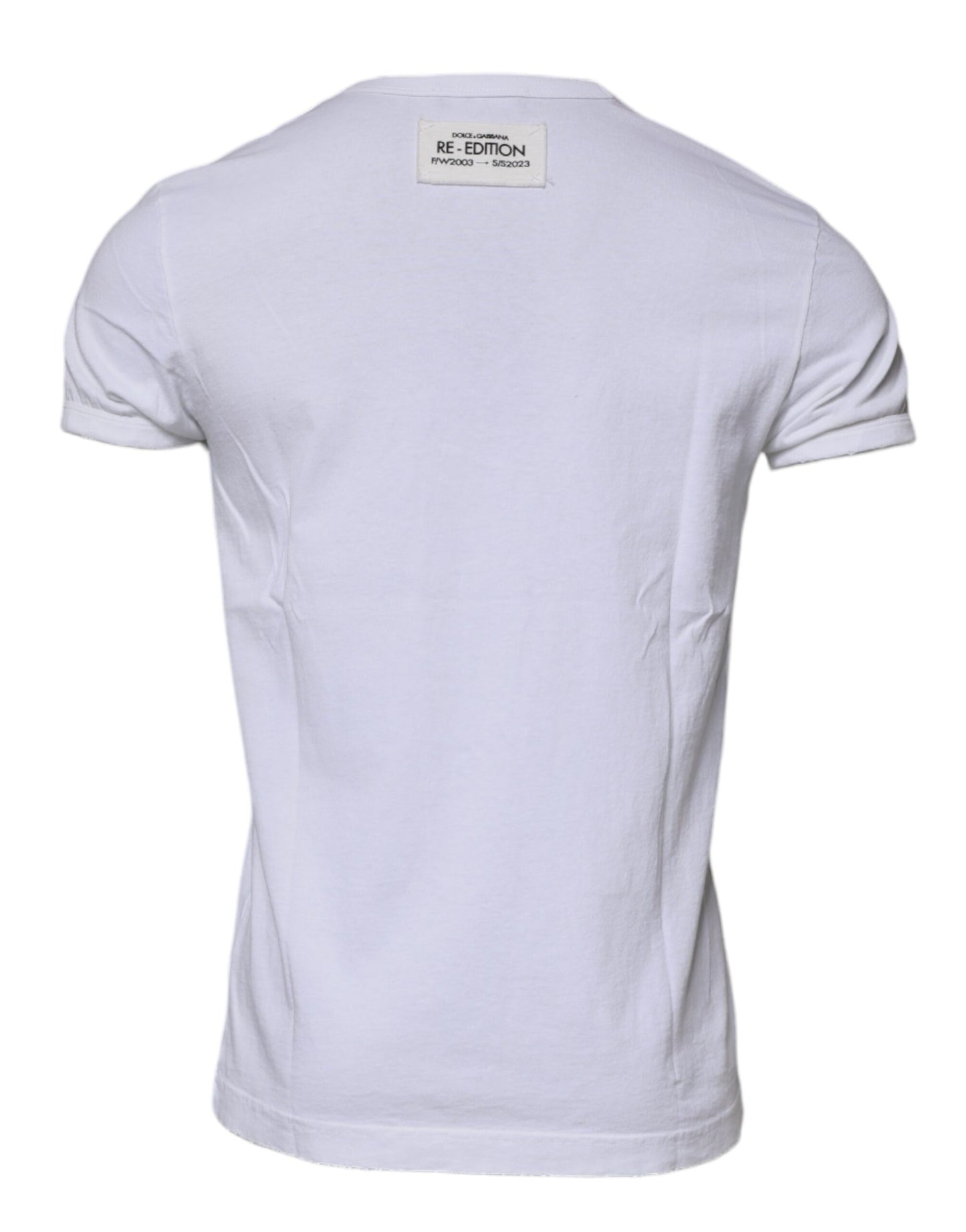 Dolce & Gabbana White Stripes Crew Neck Short Sleeves T-shirt Dolce & Gabbana