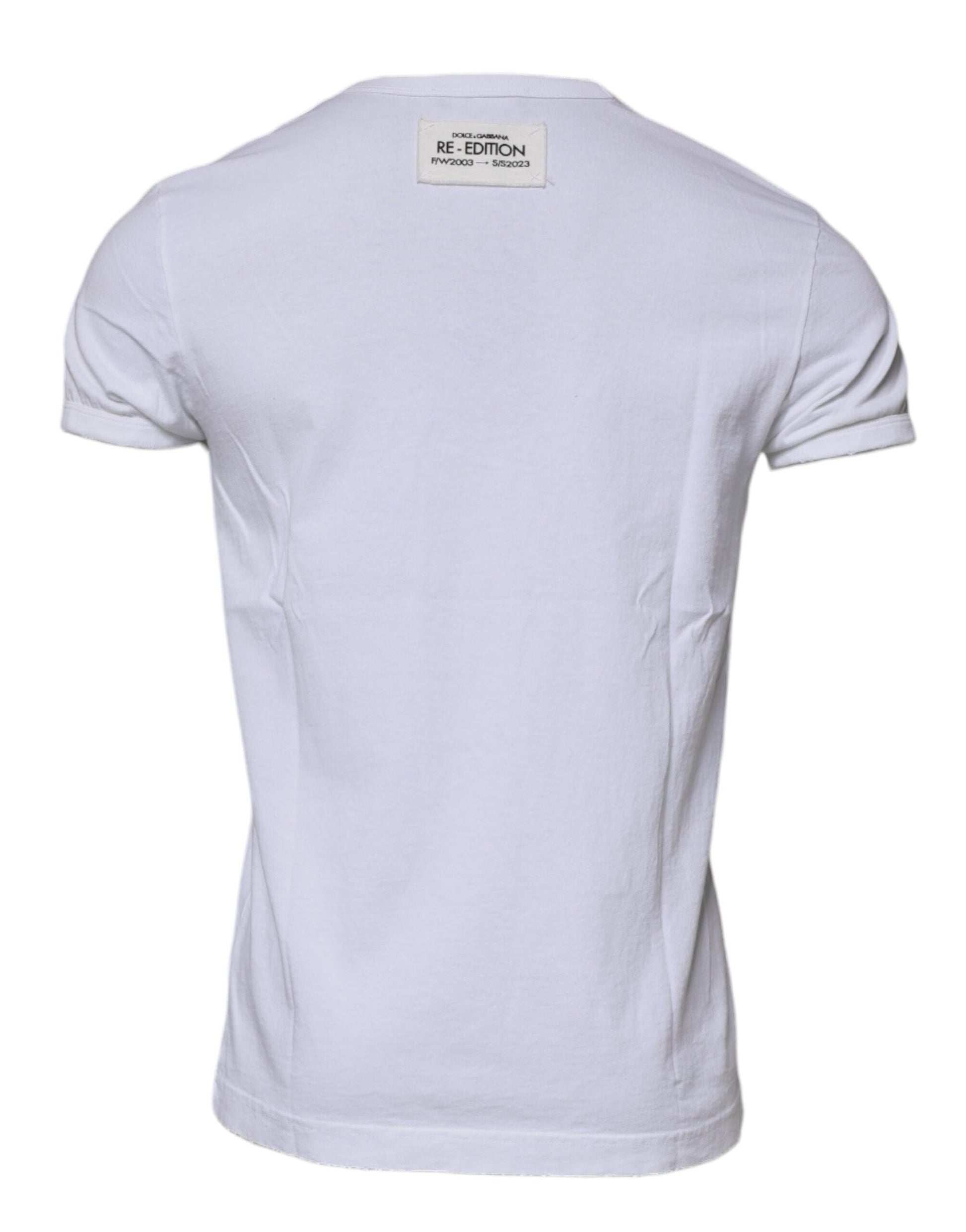 Dolce & Gabbana White Stripes Crew Neck Short Sleeves T-shirt Dolce & Gabbana