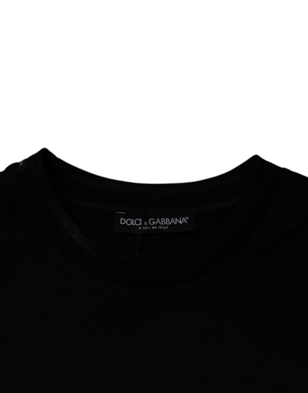 Dolce & Gabbana Black Crew Neck Short Sleeve T-shirt - Eljoys Fashion 