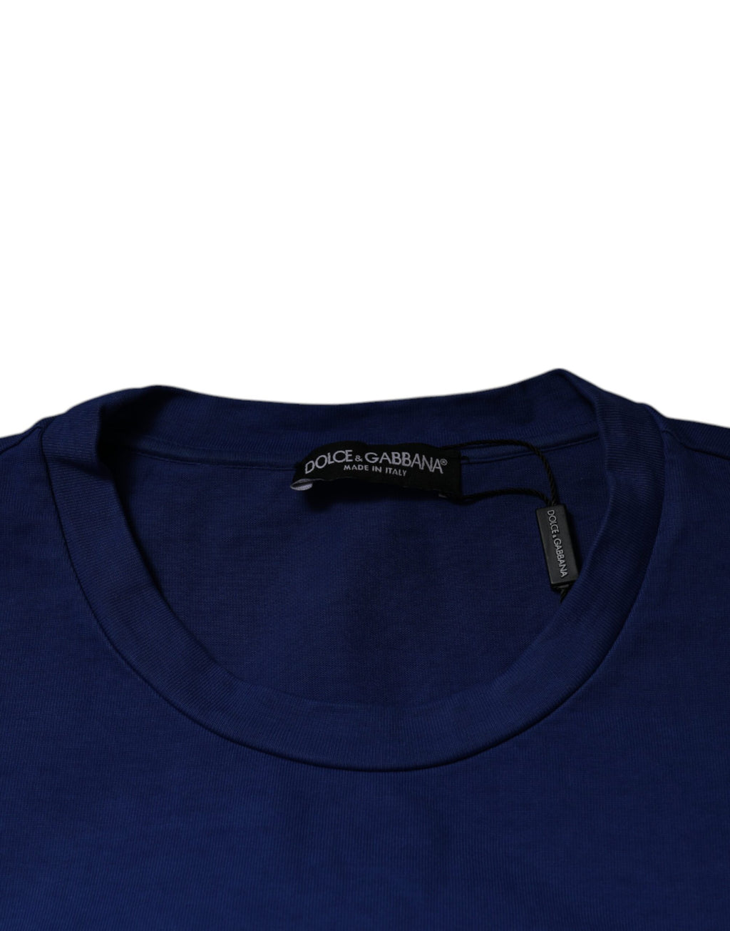 Dolce & Gabbana Blue Graphic Print Cotton Crew Neck T-shirt - Eljoys Fashion 
