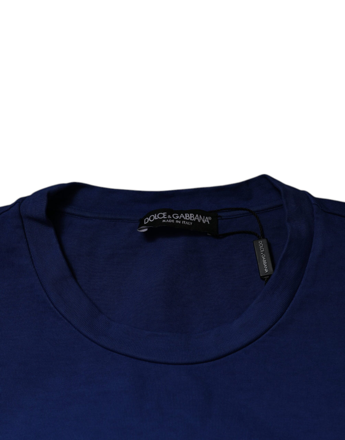 Dolce & Gabbana Blue Graphic Print Cotton Crew Neck T-shirt - Eljoys Fashion 