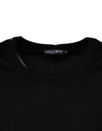 Dolce & Gabbana Black Cotton Round Neck Sleeveless T-shirt - Eljoys Fashion 