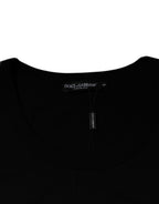 Dolce & Gabbana Black Cotton Round Neck Sleeveless T-shirt - Eljoys Fashion 