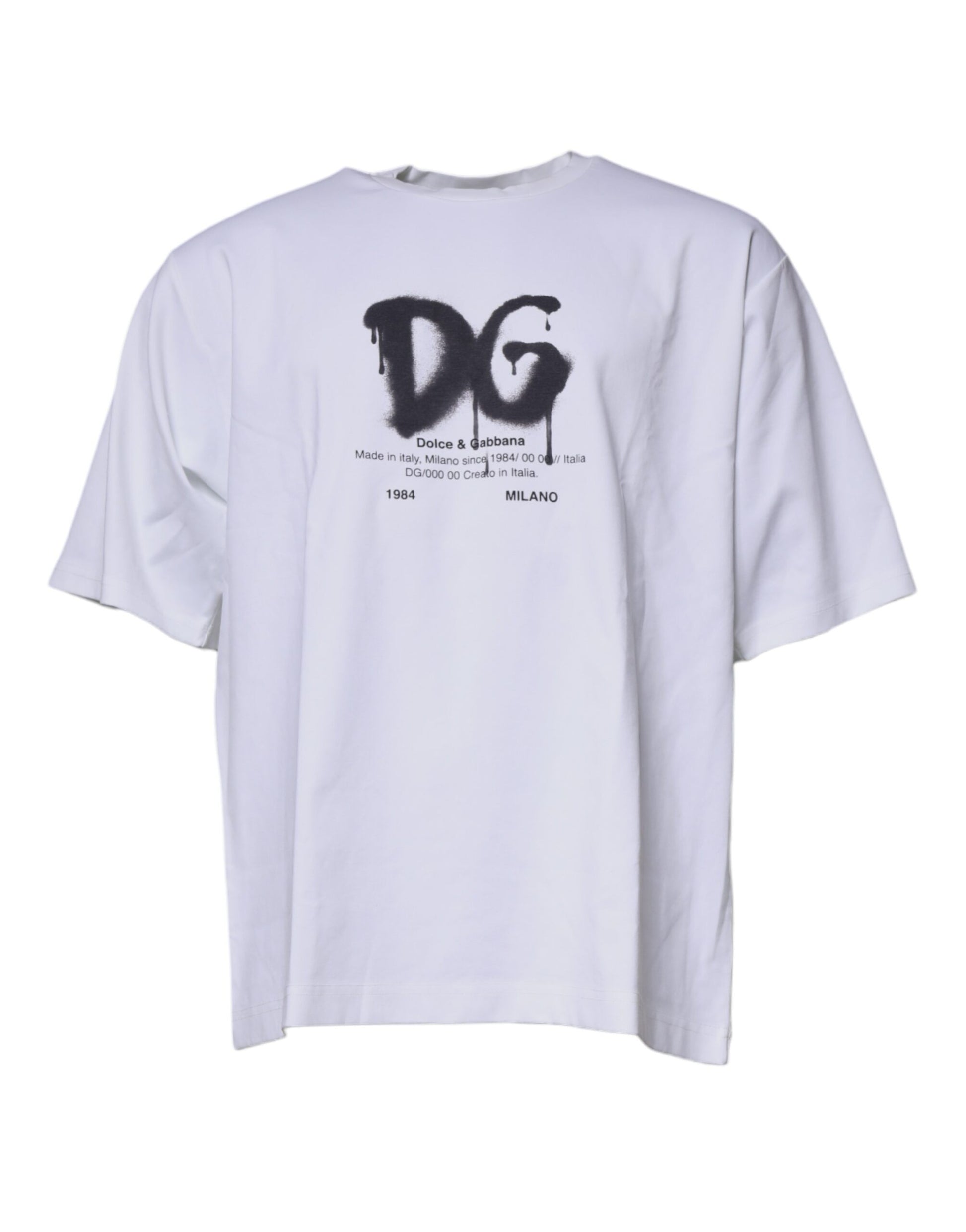 Dolce & Gabbana White DG Logo Cotton Crew Neck T-shirt Dolce & Gabbana