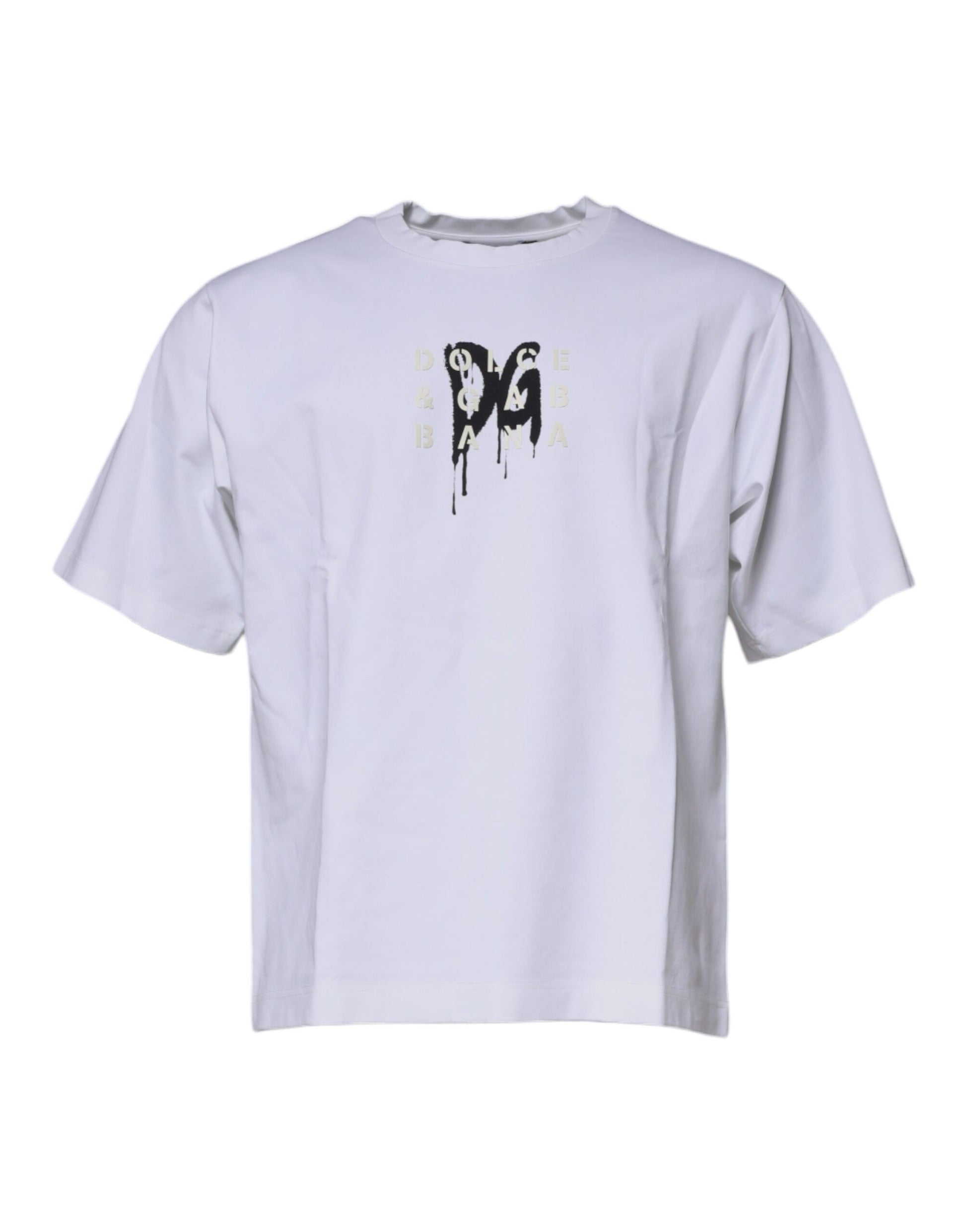 Dolce & Gabbana White DG Logo Cotton Crew Neck T-shirt Dolce & Gabbana