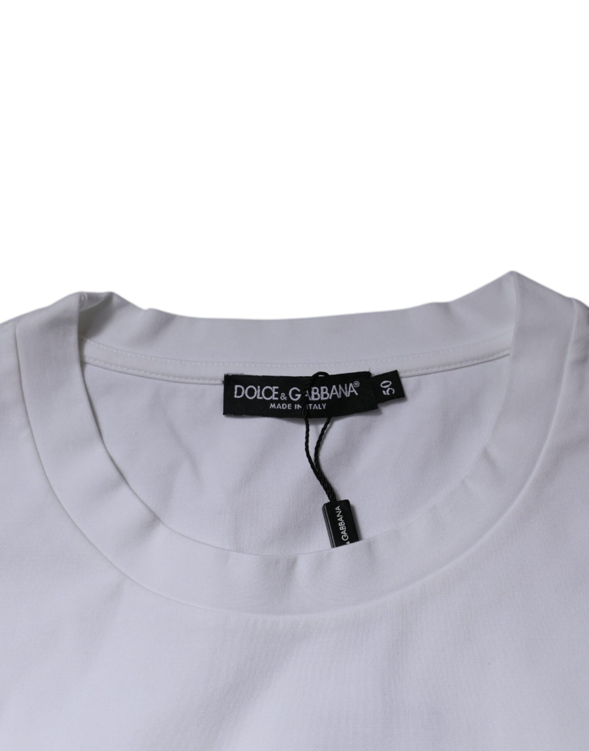 Dolce & Gabbana White DG Logo Cotton Crew Neck T-shirt Dolce & Gabbana