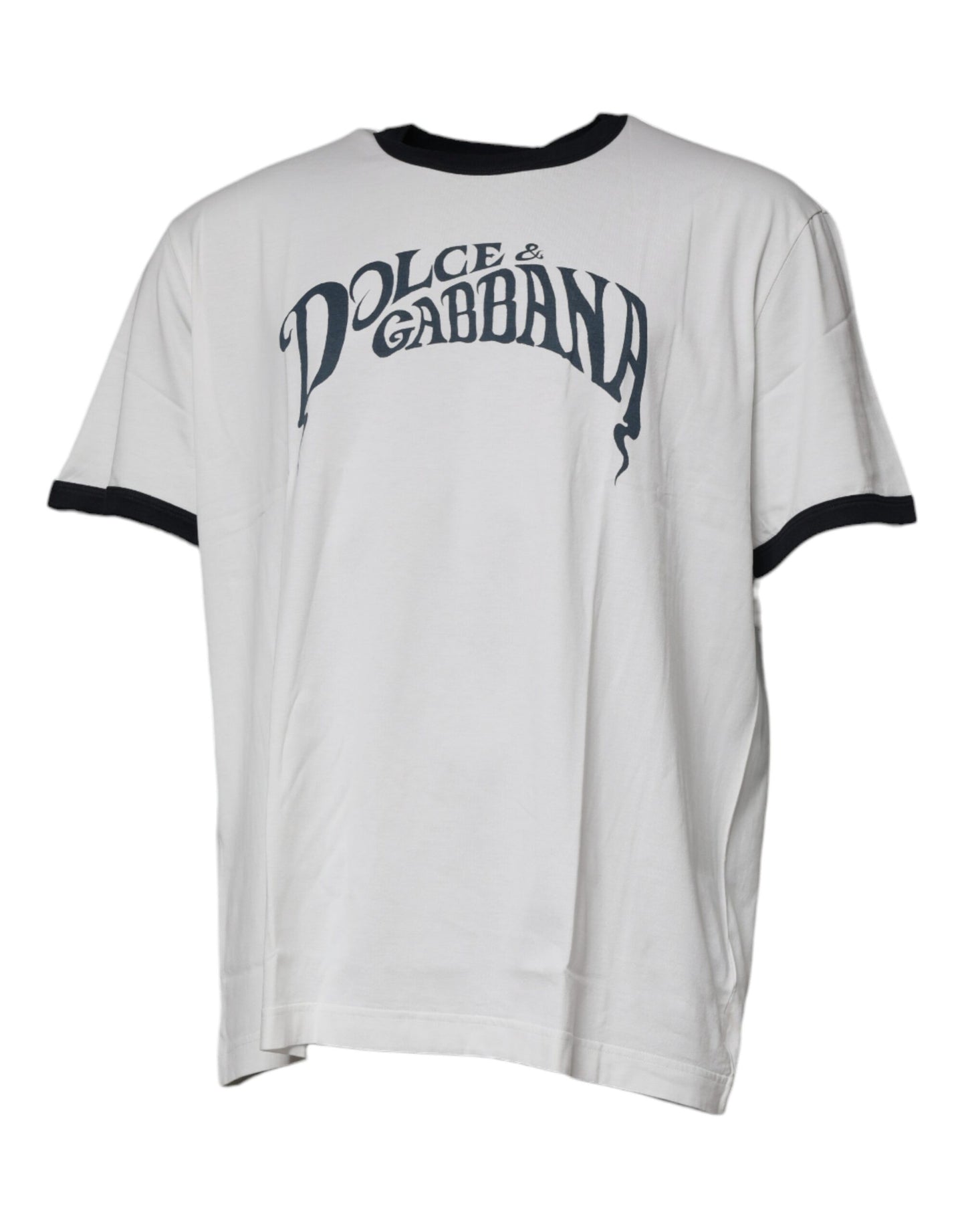 Dolce & Gabbana White Graphic Print Cotton Crew Neck T-shirt Dolce & Gabbana