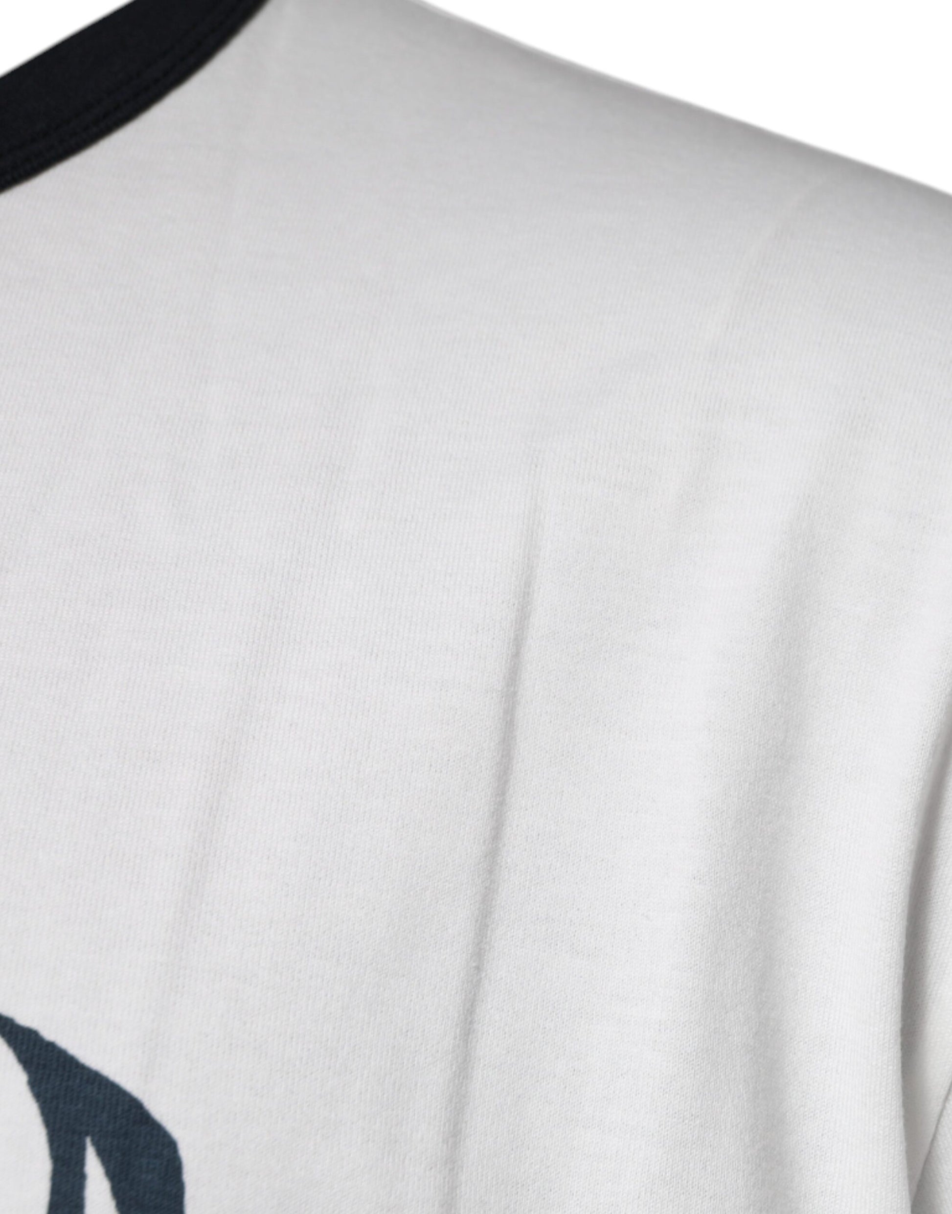Dolce & Gabbana White Graphic Print Cotton Crew Neck T-shirt Dolce & Gabbana
