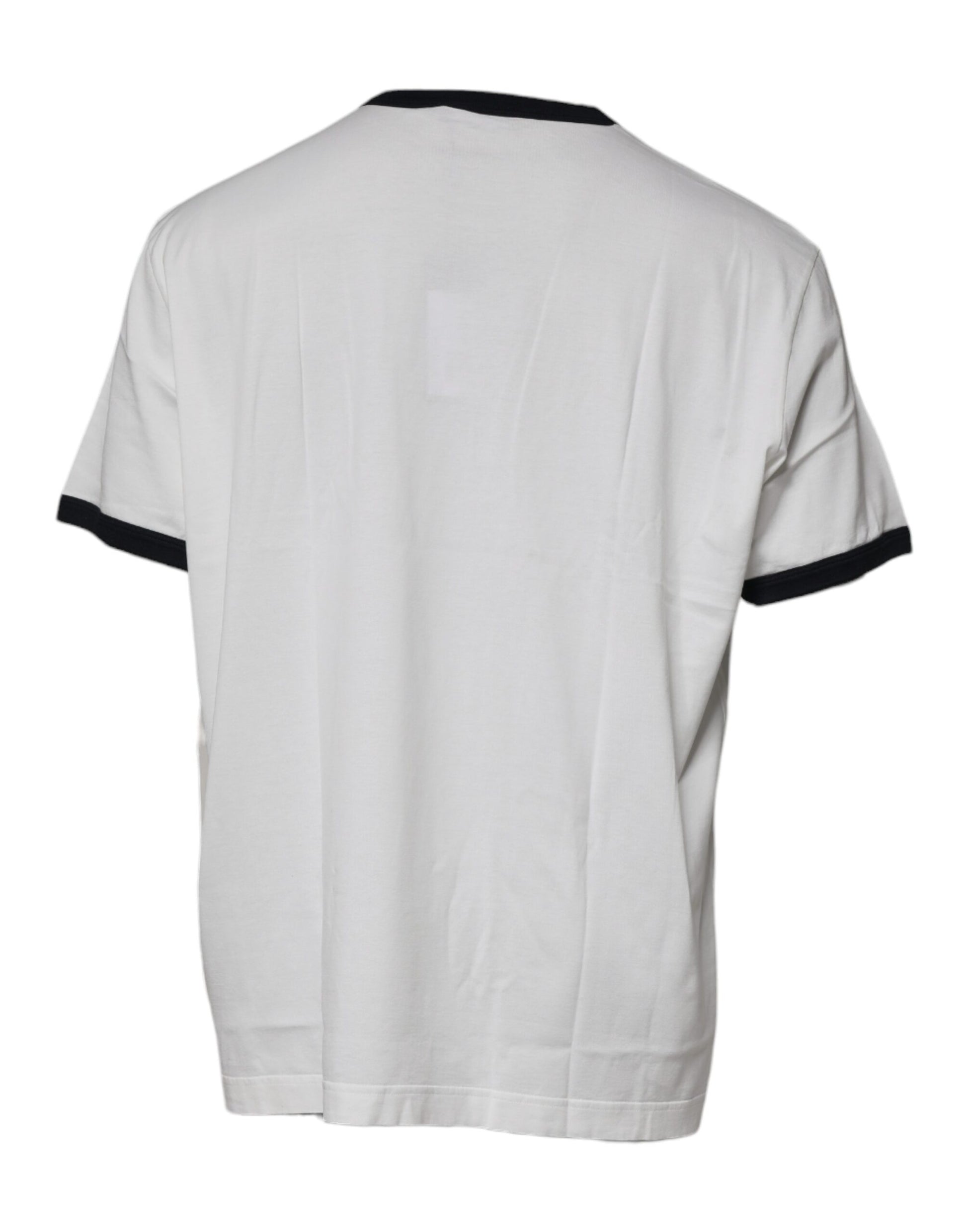 Dolce & Gabbana White Graphic Print Cotton Crew Neck T-shirt Dolce & Gabbana