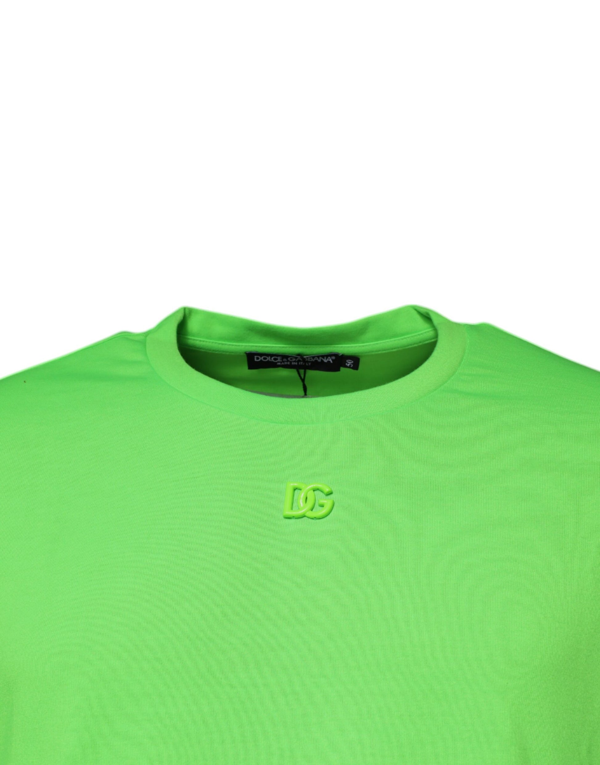 Dolce & Gabbana Green DG Logo Cotton Crew Neck T-shirt Dolce & Gabbana