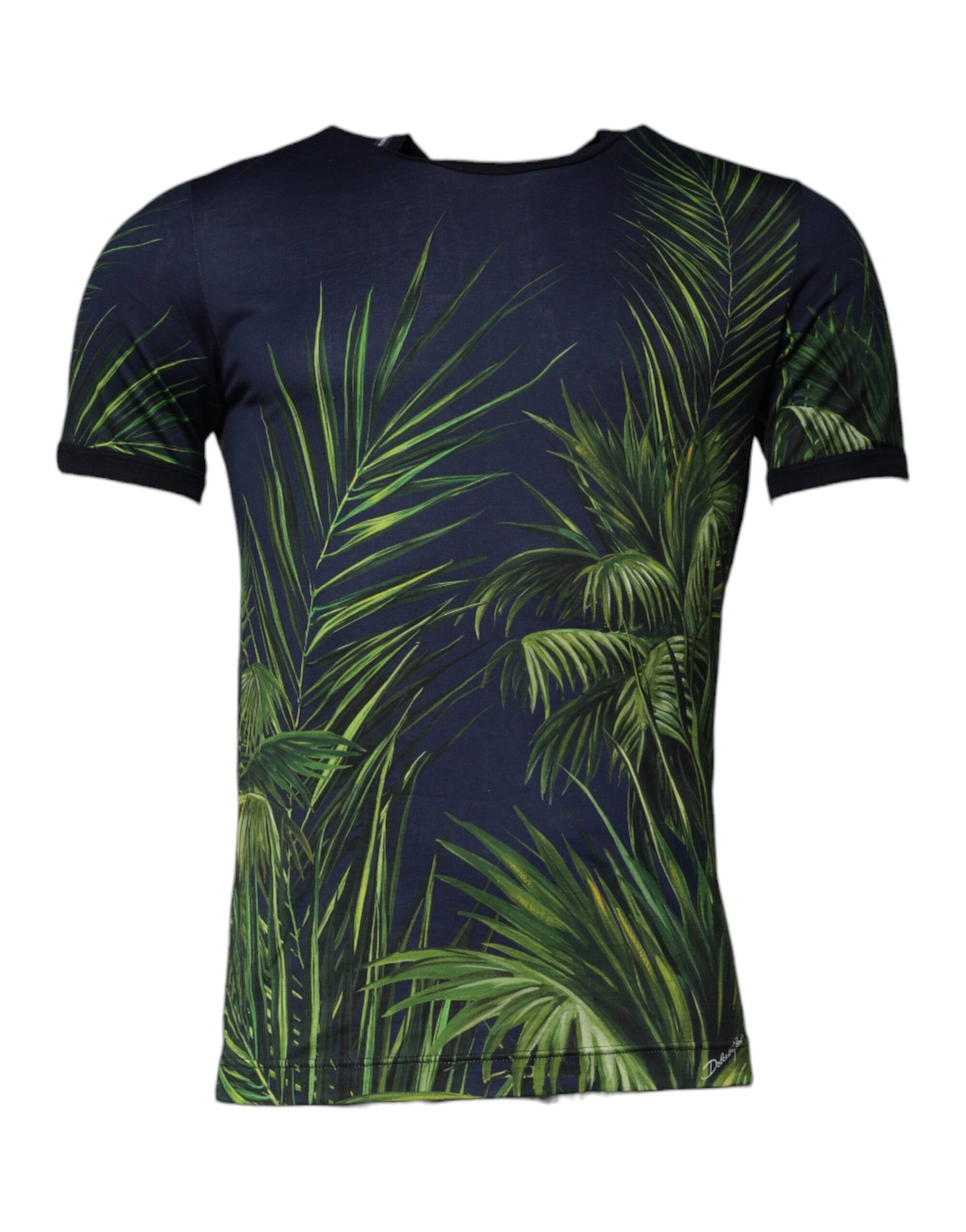 Dolce & Gabbana Blue Tree Print CrewNeck Short Sleeve T-shirt Dolce & Gabbana