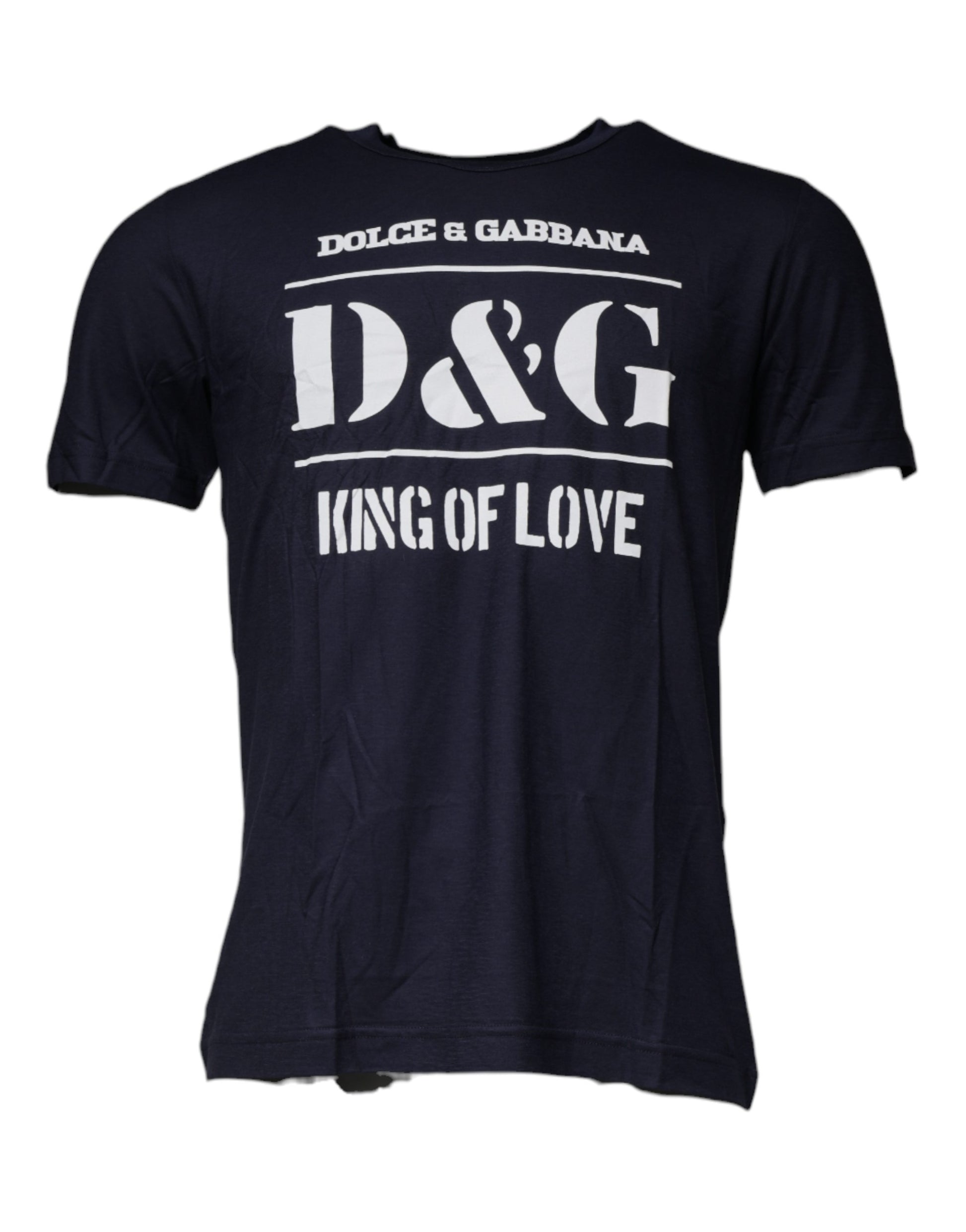 Dolce & Gabbana Blue D&G King Of Love Cotton Crew Neck T-shirt Dolce & Gabbana