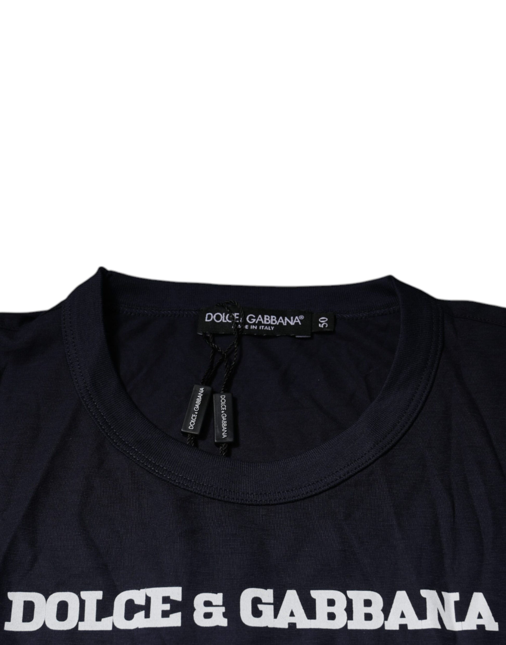 Dolce & Gabbana Blue D&G King Of Love Cotton Crew Neck T-shirt Dolce & Gabbana