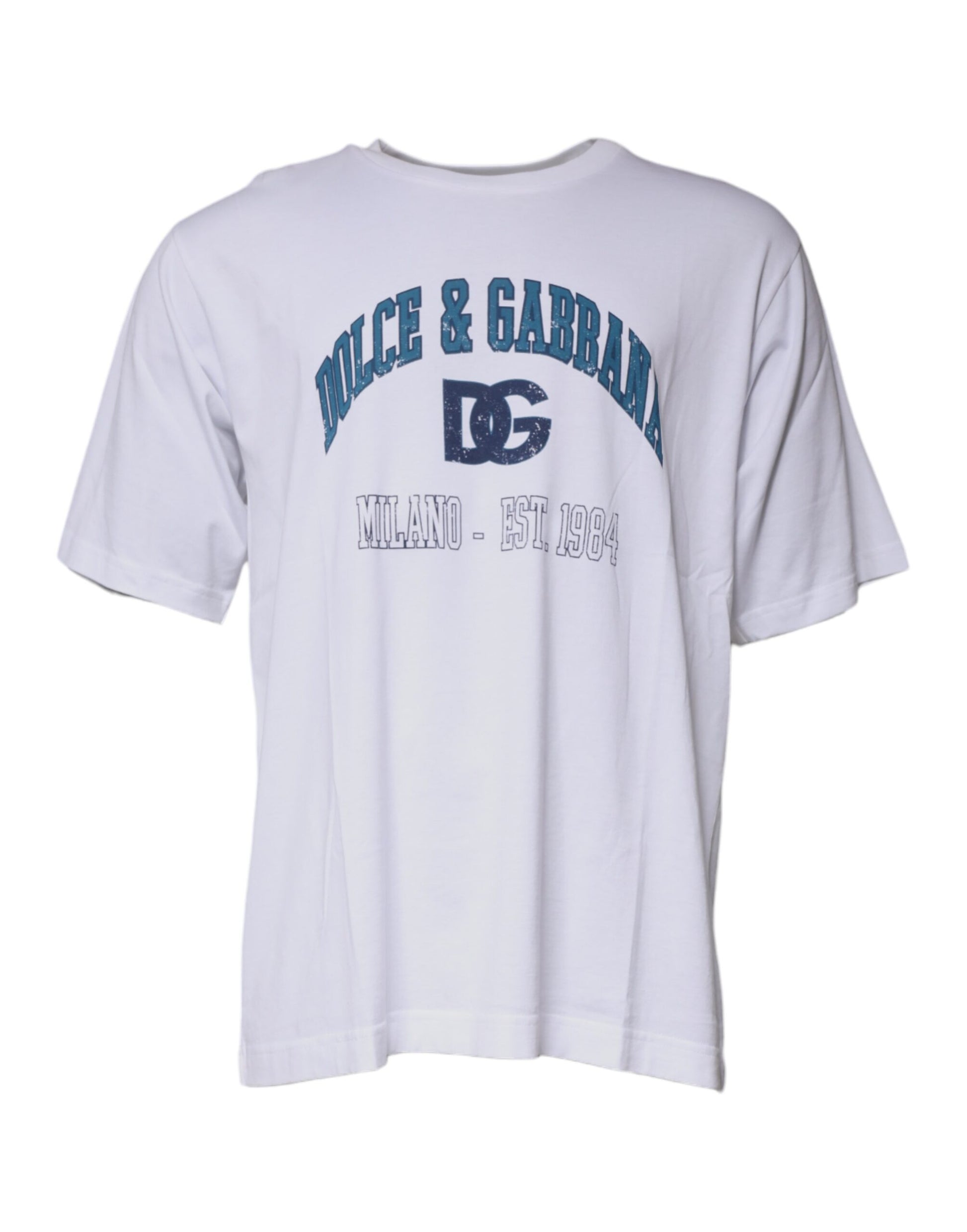 Dolce & Gabbana White DG Milano Cotton Crew Neck T-shirt Dolce & Gabbana