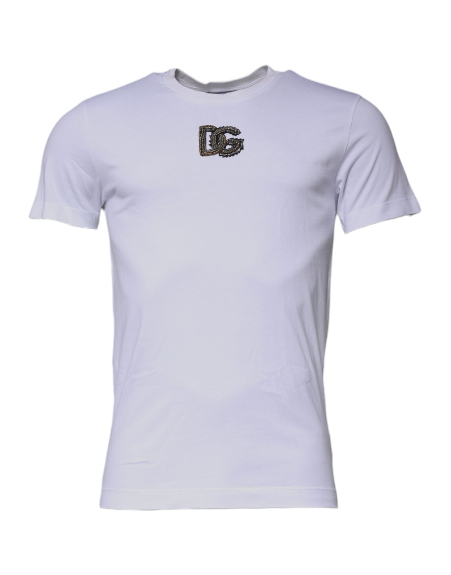 Dolce & Gabbana White DG Logo Cotton Crew Neck T-shirt Dolce & Gabbana