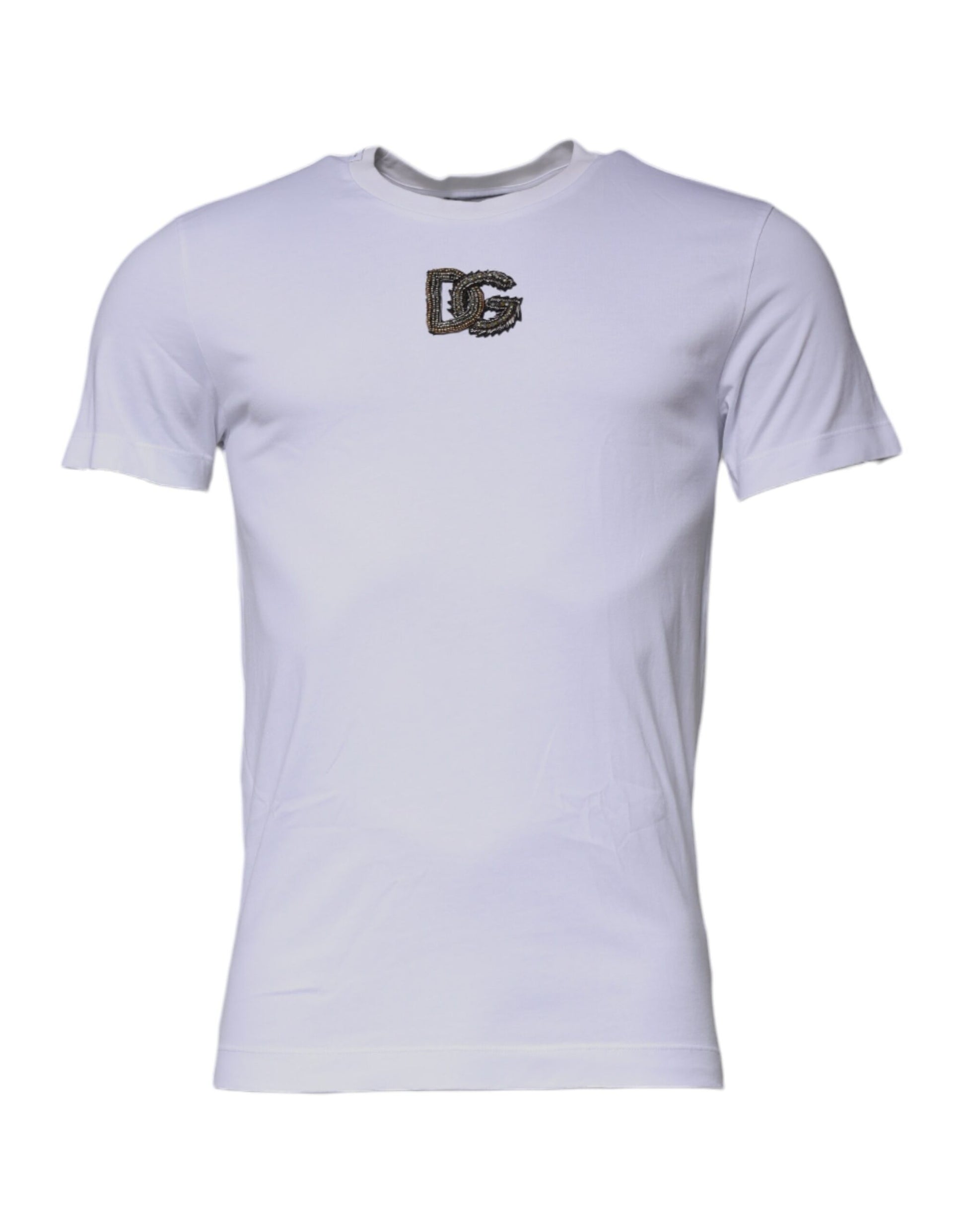 Dolce & Gabbana White DG Logo Cotton Crew Neck T-shirt Dolce & Gabbana
