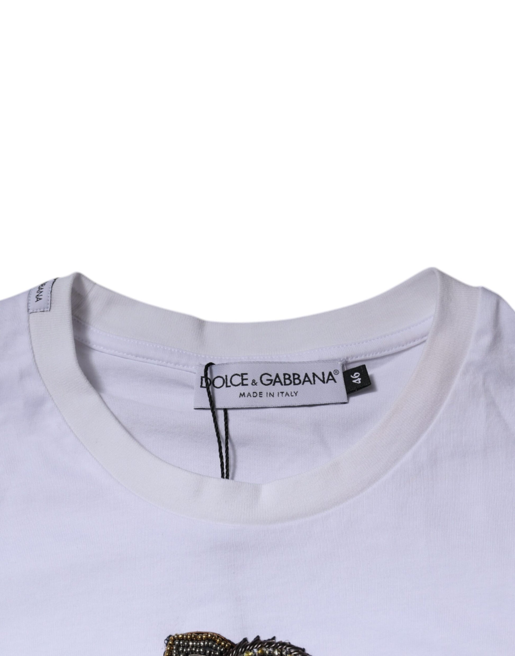 Dolce & Gabbana White DG Logo Cotton Crew Neck T-shirt Dolce & Gabbana