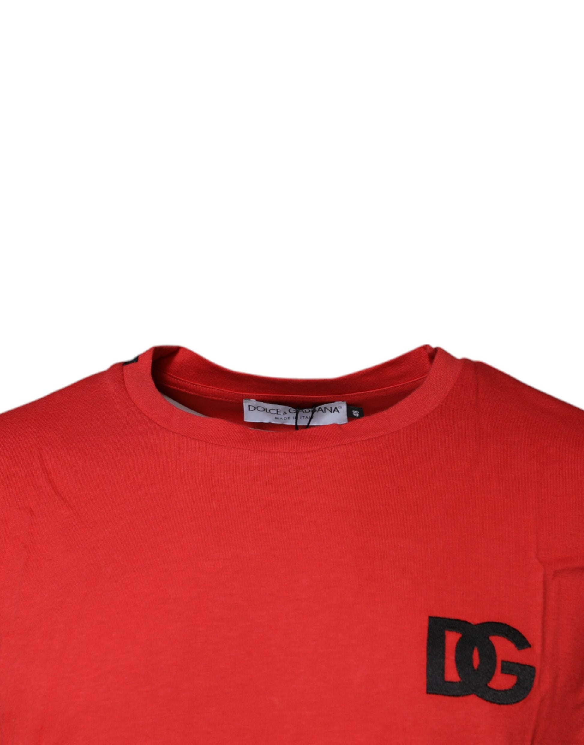 Dolce & Gabbana Red DG Logo Cotton Crew Neck T-shirt Dolce & Gabbana