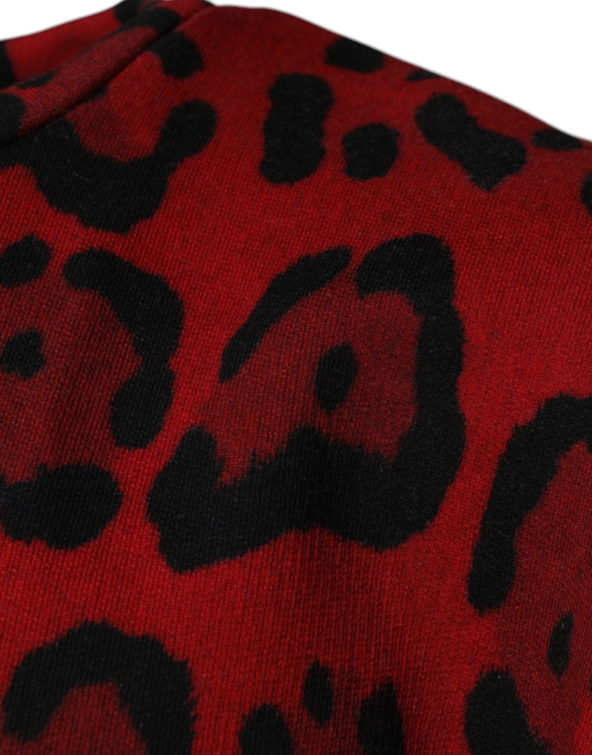 Dolce & Gabbana Red Leopard Print Cotton Sleeveless T-shirt Dolce & Gabbana