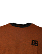Dolce & Gabbana Brown DG Logo Cotton Crew Neck T-shirt - Eljoys Fashion 