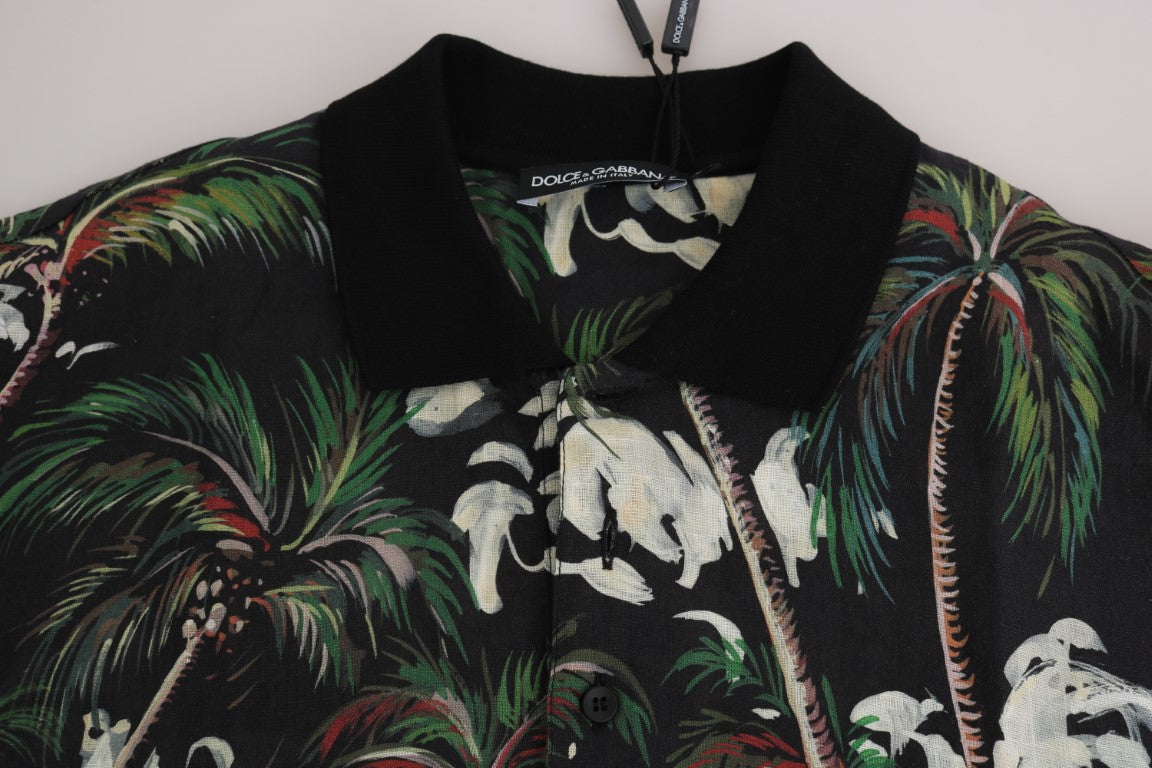 Dolce & Gabbana Black Volcano Sicily Short Sleeve T-Shirt Dolce & Gabbana