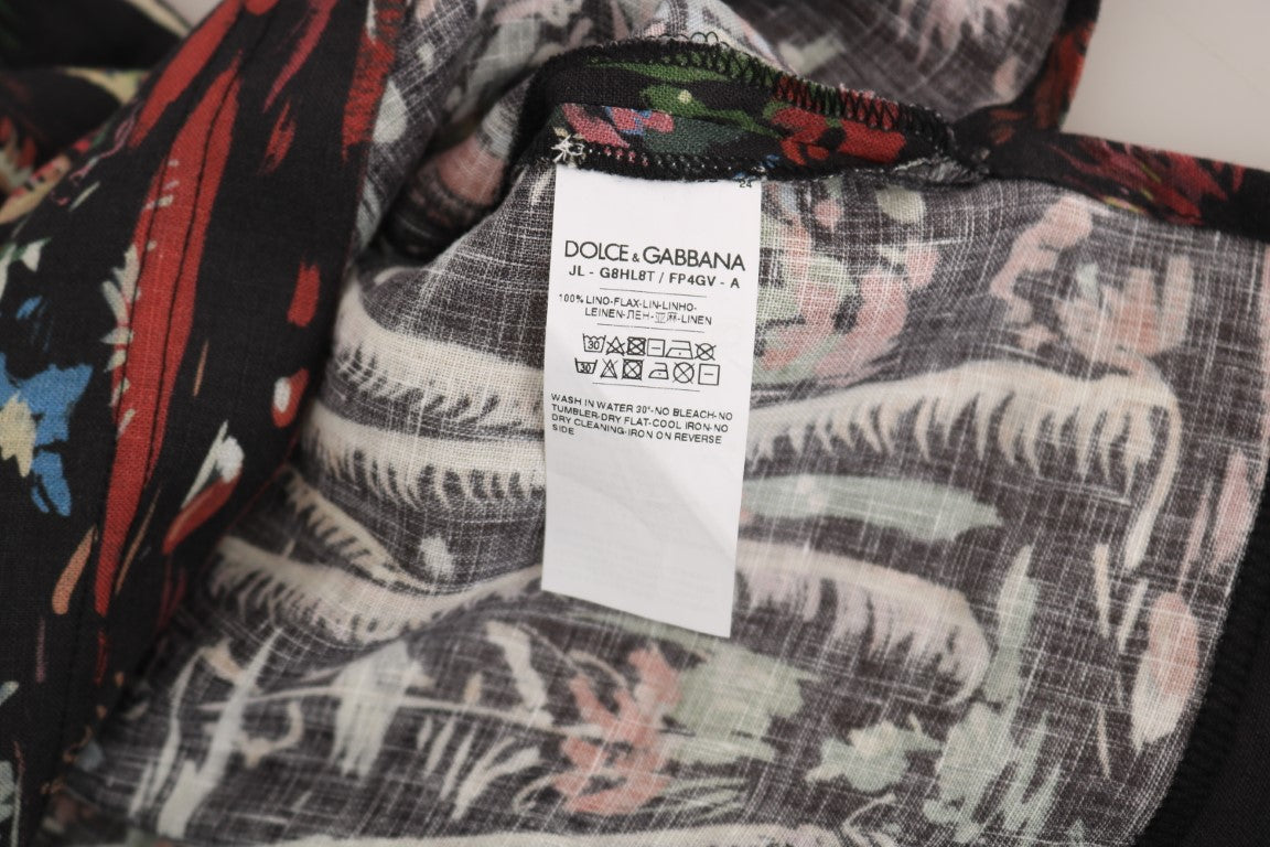 Dolce & Gabbana Black Volcano Sicily Short Sleeve T-Shirt Dolce & Gabbana