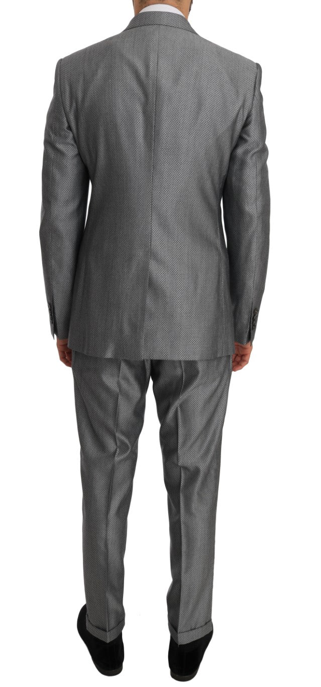 Dolce & Gabbana Black Stretch Crystal Bee Slim Fit Suit Dolce & Gabbana