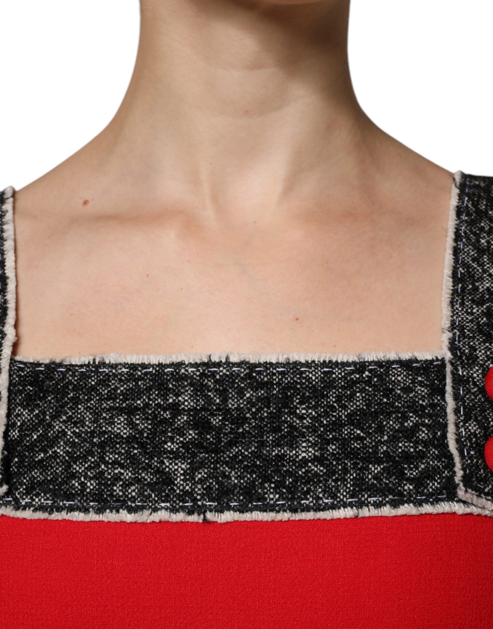 Dolce & Gabbana Red Wool Sleeveless A-line Flared Mini Dress Dolce & Gabbana