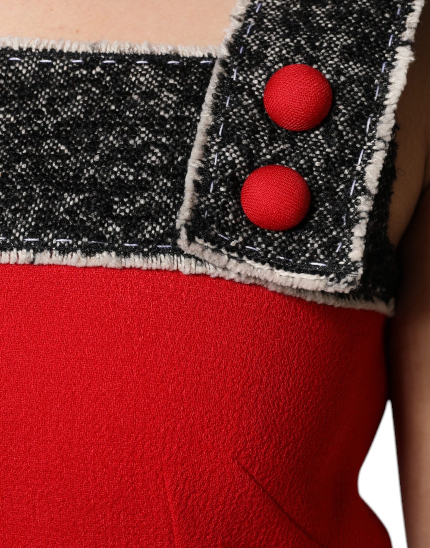 Dolce & Gabbana Red Wool Sleeveless A-line Flared Mini Dress Dolce & Gabbana