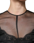 Dolce & Gabbana Black Tulle A-line Midi Cocktail Gown Dress - Eljoys Fashion 
