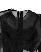 Dolce & Gabbana Black Tulle A-line Midi Cocktail Gown Dress - Eljoys Fashion 