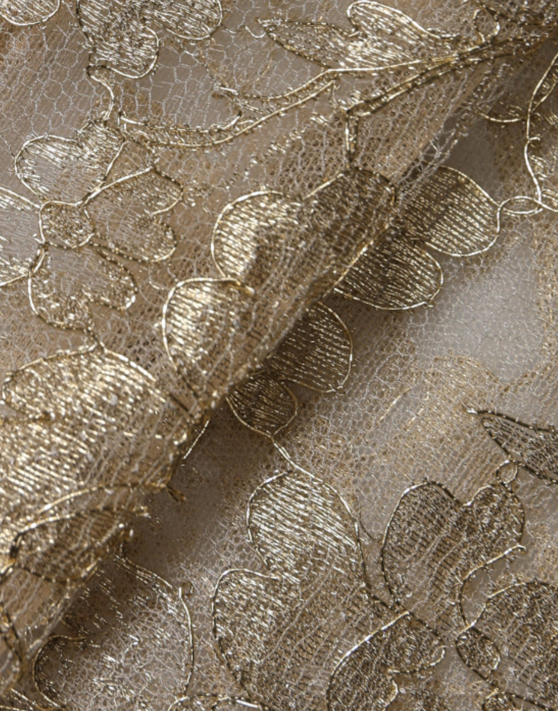 Dolce & Gabbana Gold Floral Lace A-line Sheath Mini Dress Dolce & Gabbana