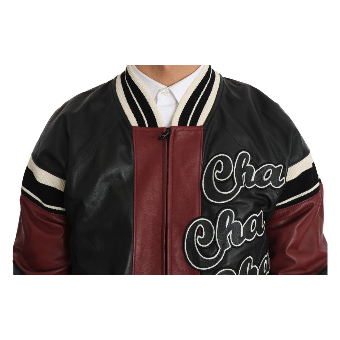 Dolce & Gabbana Leather Club Lounge Black Red Jacket