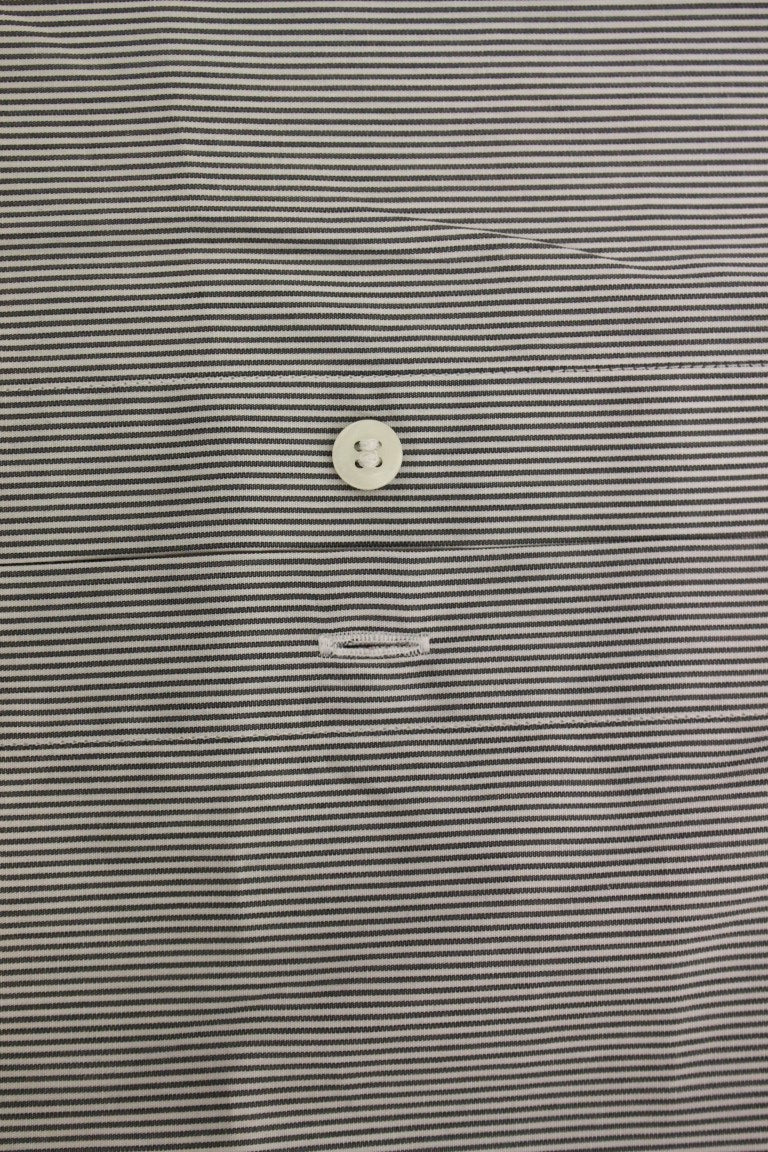 GF Ferre Gray Striped Cotton Casual Shirt GF Ferre