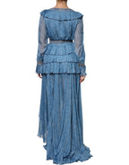 Philosophy Blue Layered Long Sleeve Dress