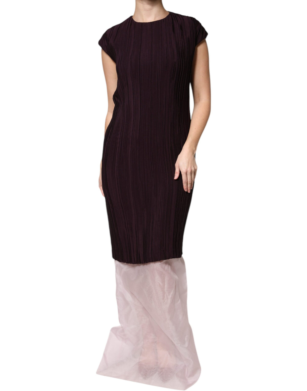 Barbara Casasola Brown Silk Short Sleeves Sheath Maxi Dress - Eljoys Fashion 