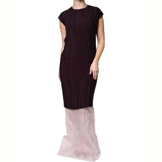 Barbara Casasola Brown Silk Short Sleeves Sheath Maxi Dress Barbara Casasola