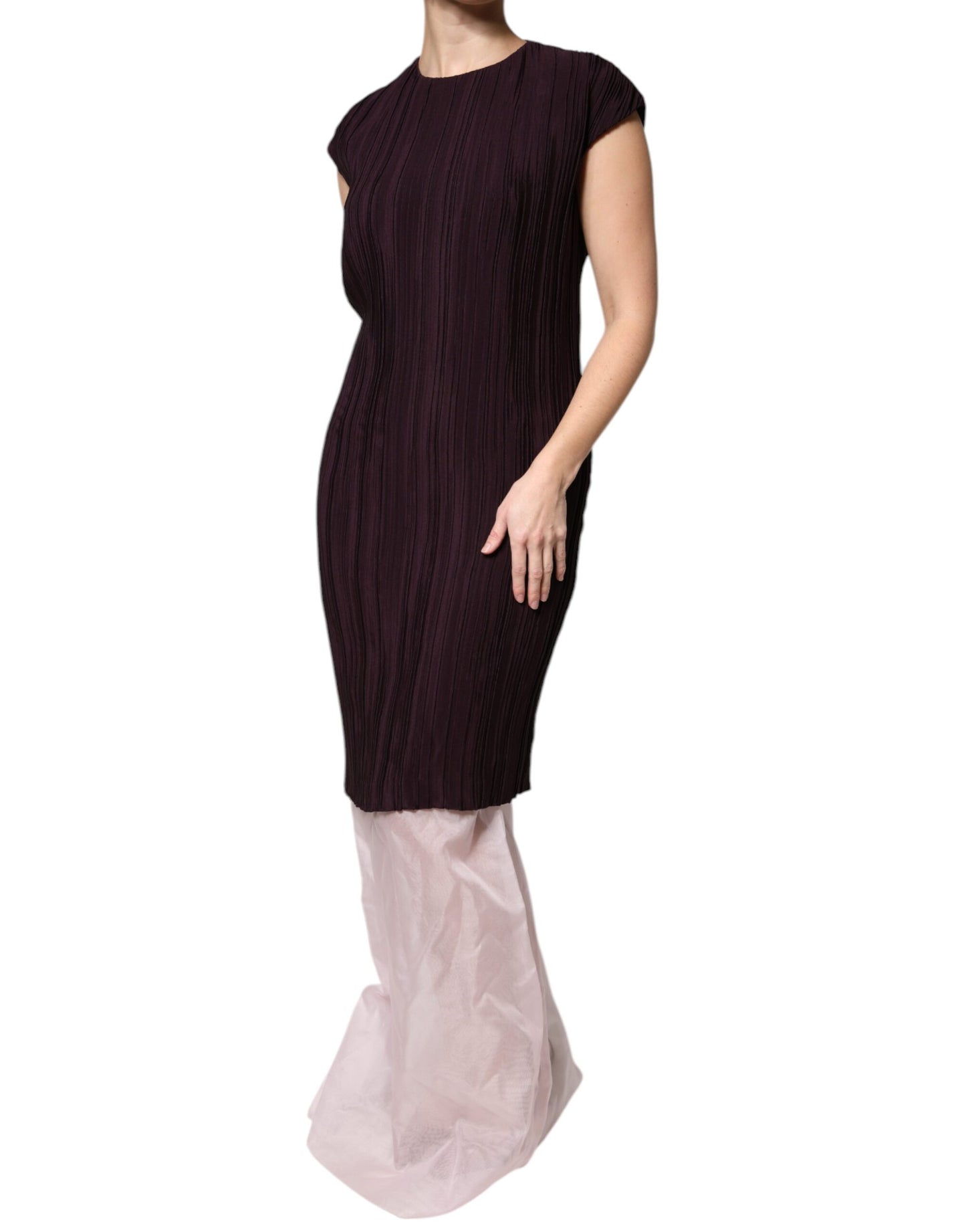 Barbara Casasola Brown Silk Short Sleeves Sheath Maxi Dress Barbara Casasola