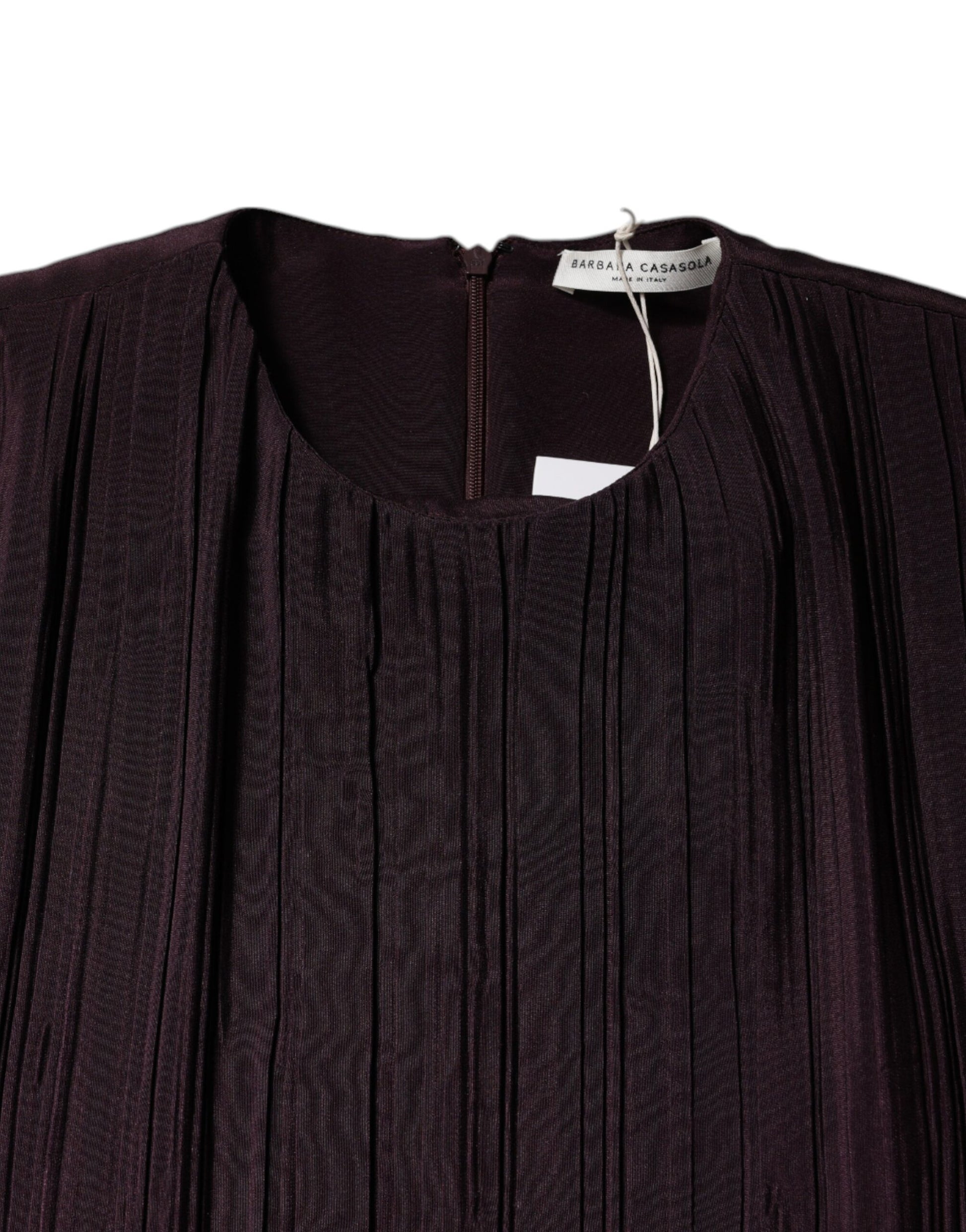 Barbara Casasola Brown Silk Short Sleeves Sheath Maxi Dress Barbara Casasola