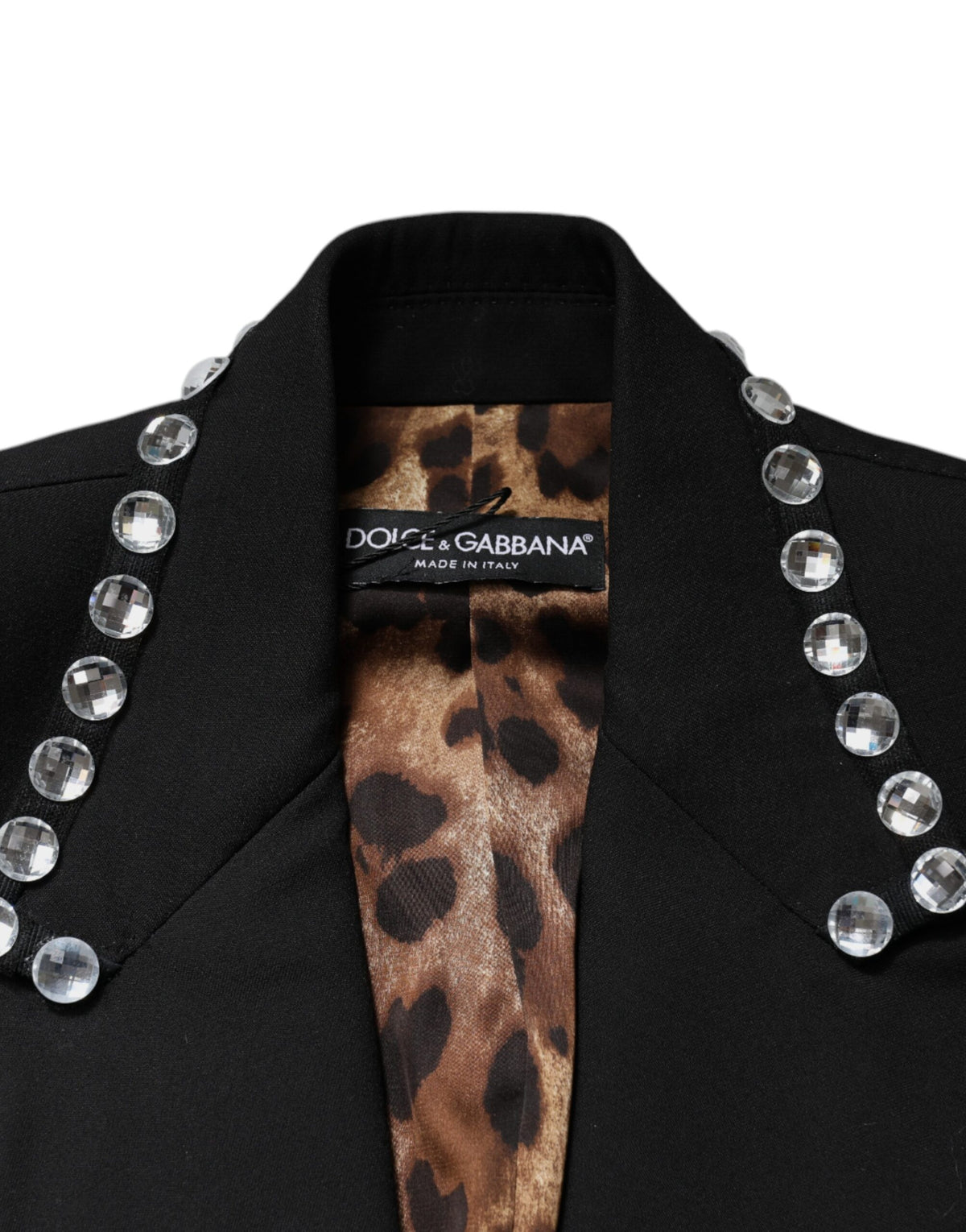 Dolce & Gabbana Black Crystal Double Breasted Blazer Jacket - Eljoys Fashion 