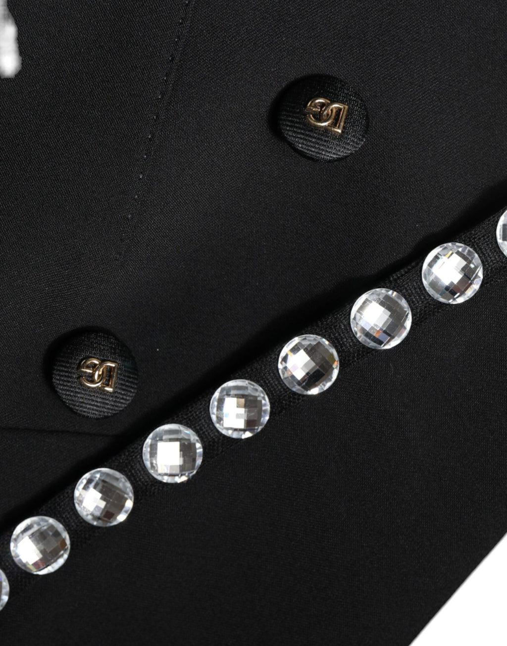 Dolce & Gabbana Black Crystal Double Breasted Blazer Jacket - Eljoys Fashion 
