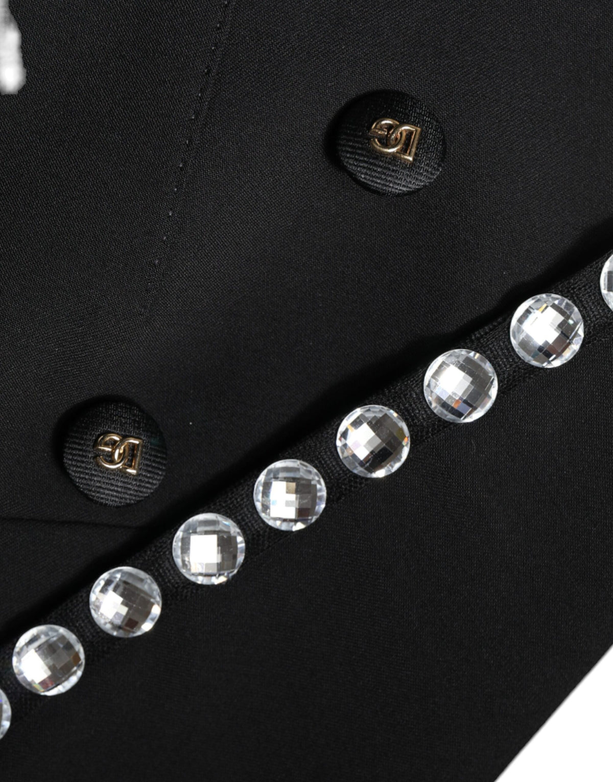 Dolce & Gabbana Black Crystal Double Breasted Blazer Jacket - Eljoys Fashion 