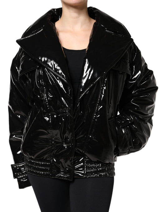 Dolce & Gabbana Black Polyester Button Down Blouson Jacket Dolce & Gabbana