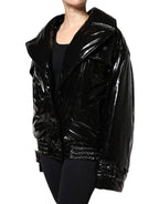 Dolce & Gabbana Black Polyester Button Down Blouson Jacket - Eljoys Fashion 