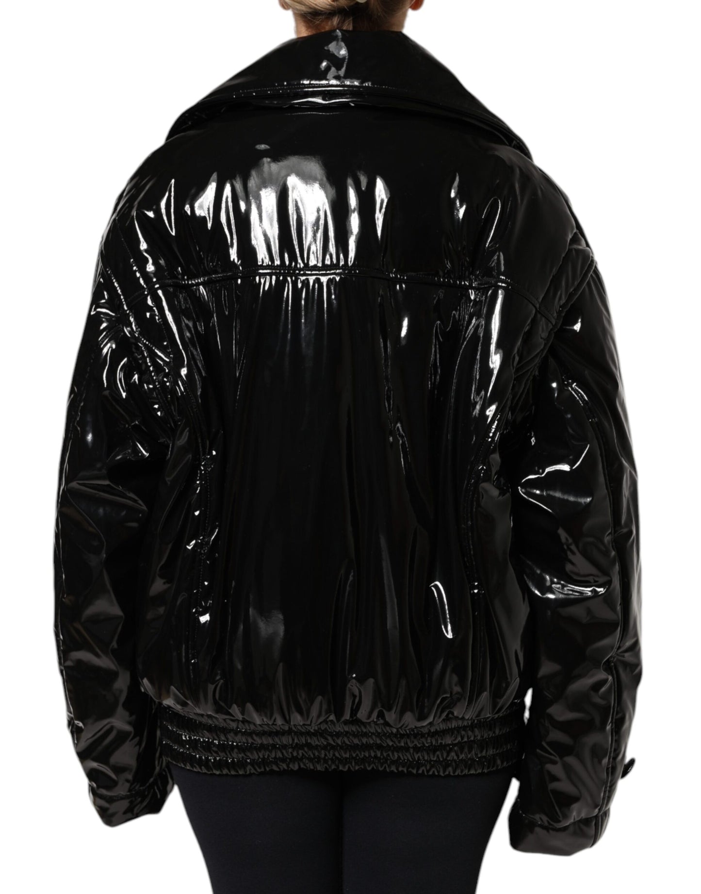 Dolce & Gabbana Black Polyester Button Down Blouson Jacket Dolce & Gabbana