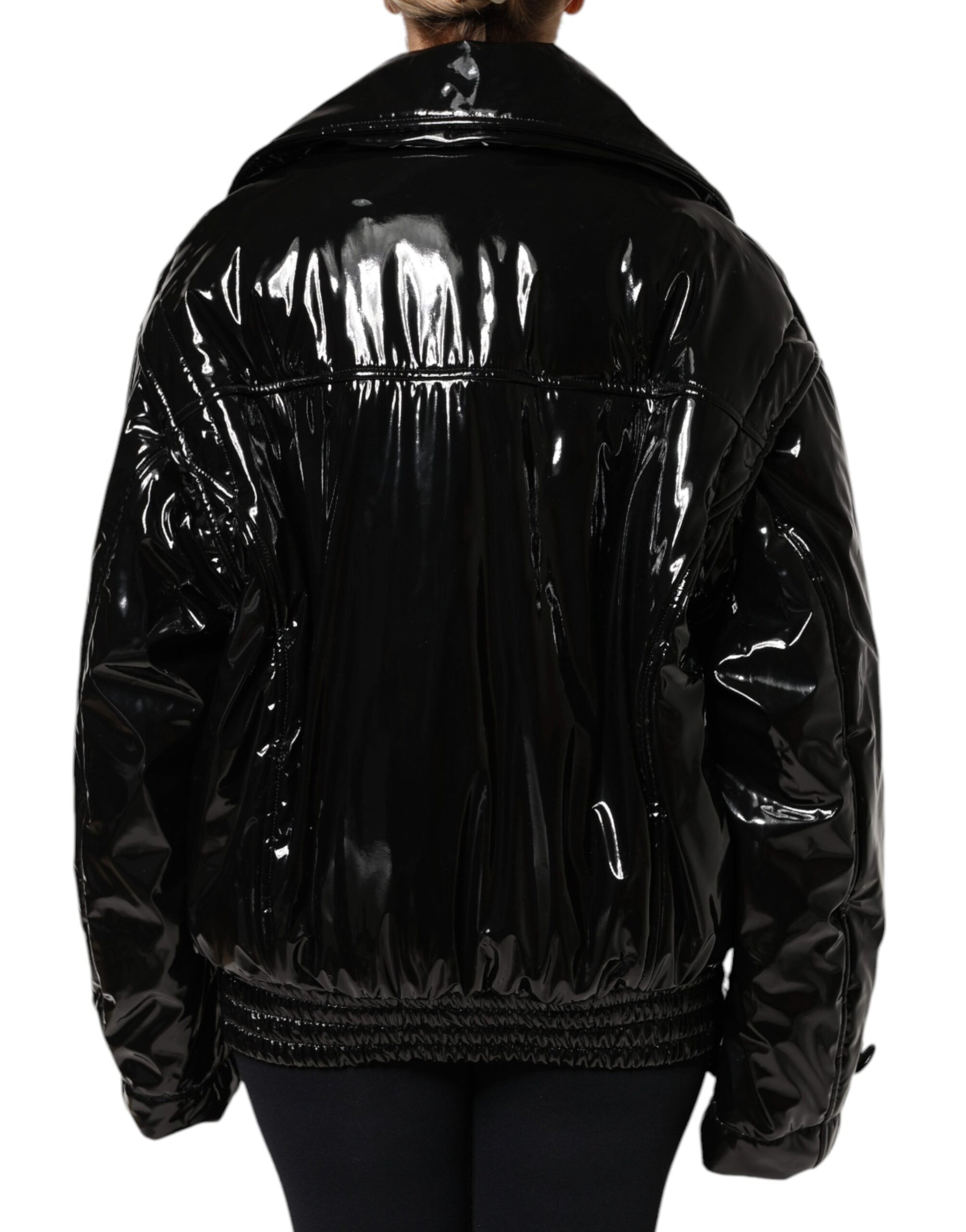 Dolce & Gabbana Black Polyester Button Down Blouson Jacket Dolce & Gabbana