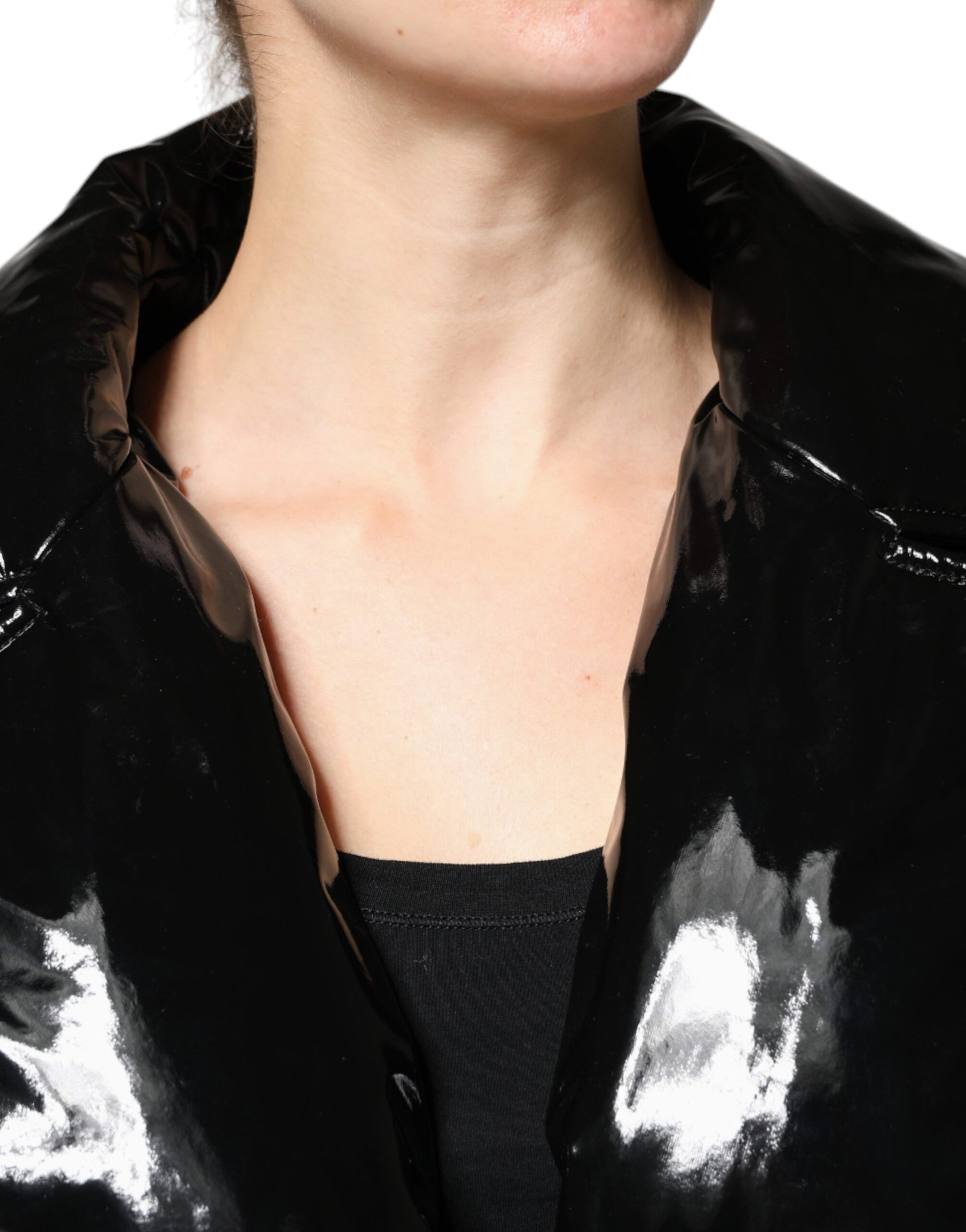 Dolce & Gabbana Black Polyester Button Down Blouson Jacket Dolce & Gabbana