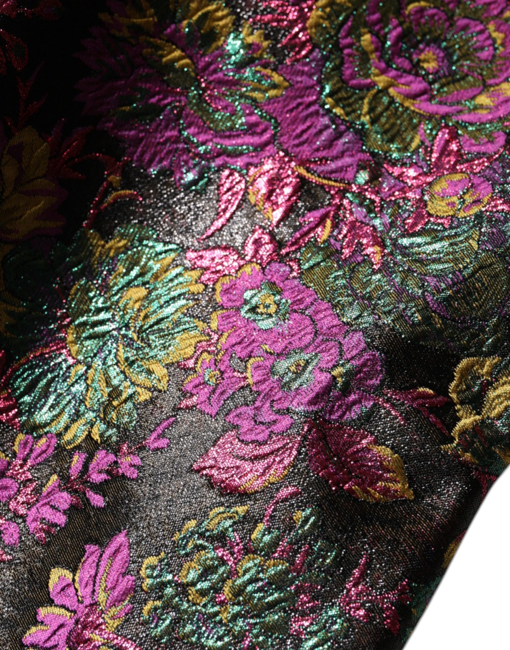 Dolce & Gabbana Multicolor Floral Jacquard Cropped Jacket Dolce & Gabbana