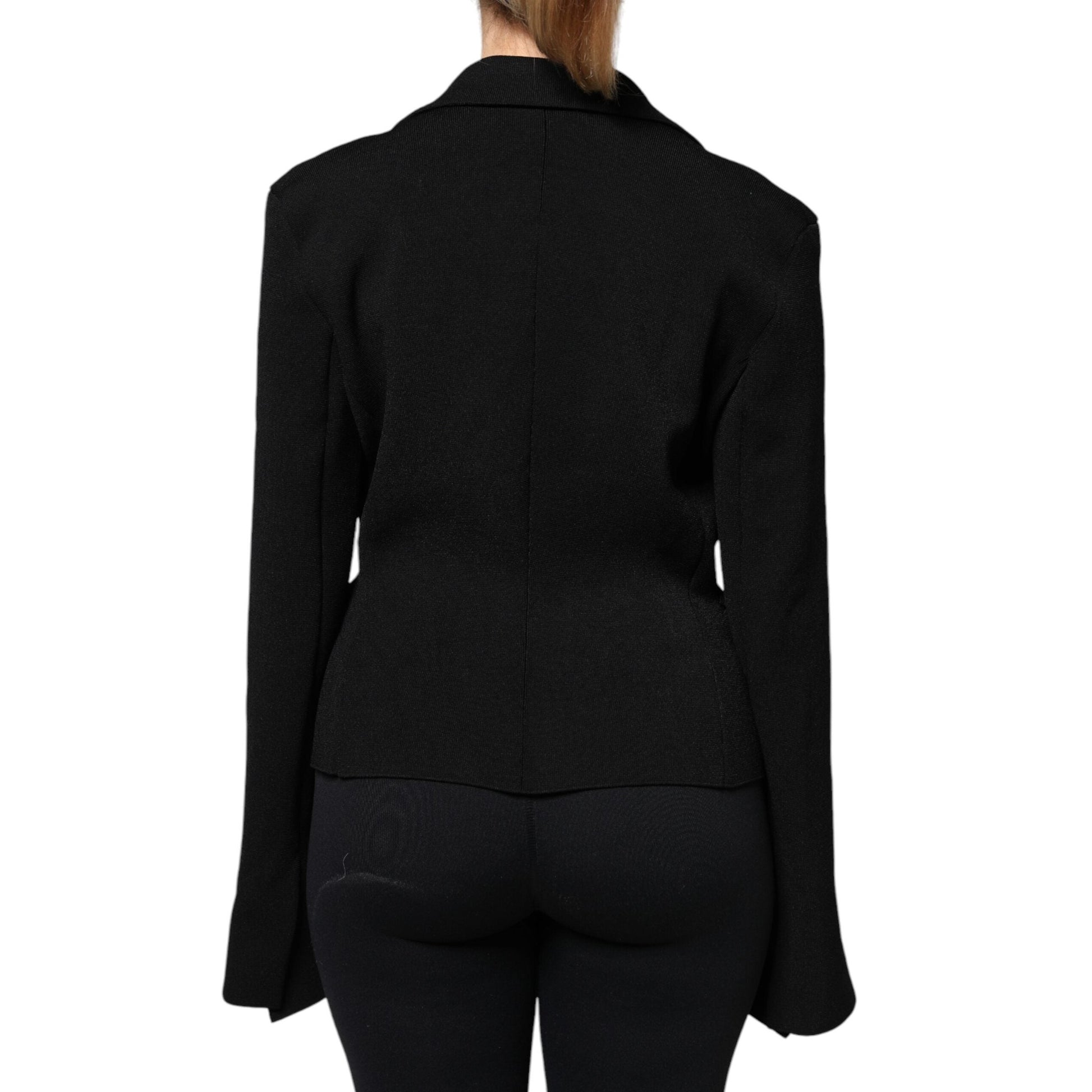 Dolce & Gabbana Black Viscose Single Breasted Blazer Jacket Dolce & Gabbana