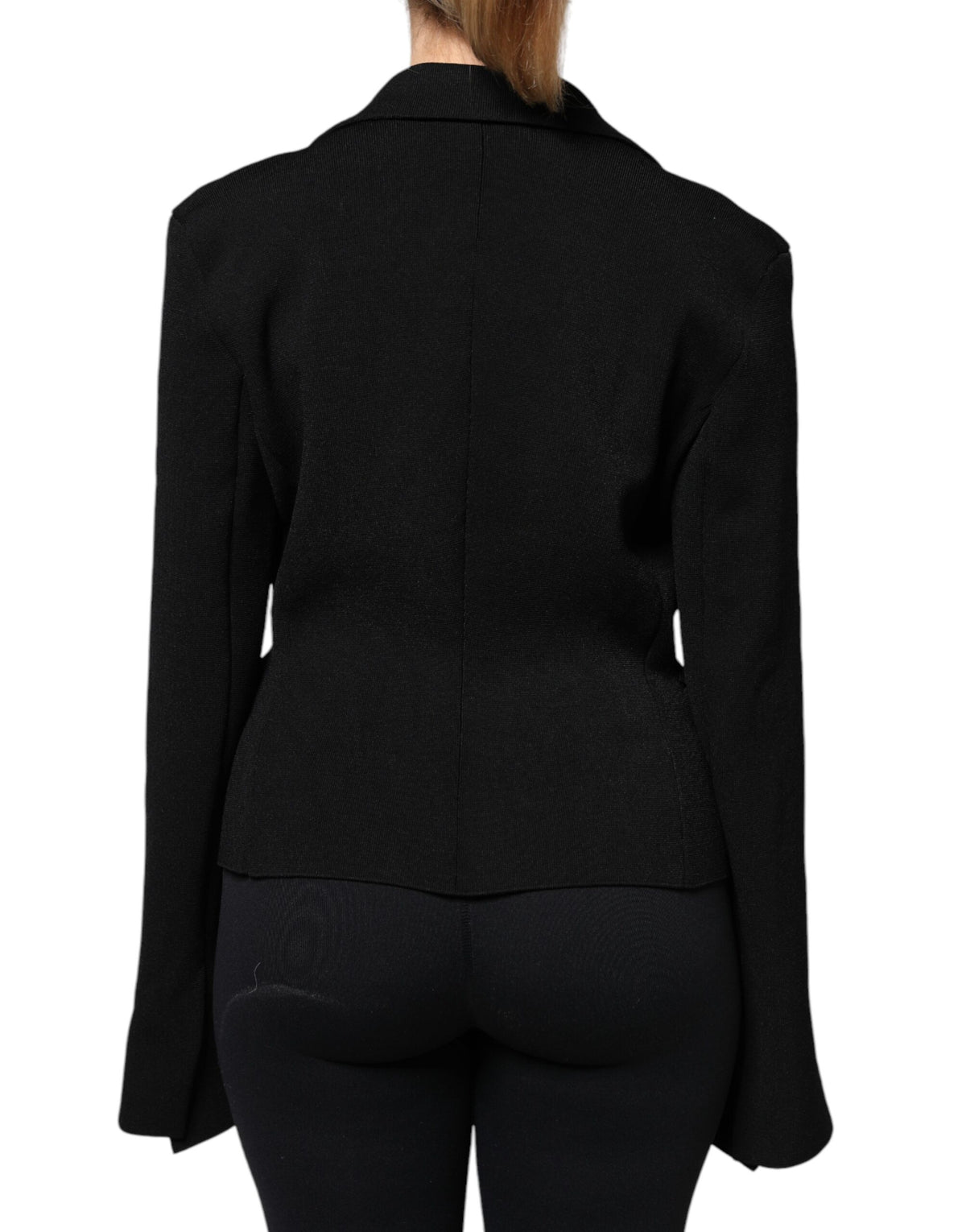 Dolce & Gabbana Black Viscose Single Breasted Blazer Jacket - Eljoys Fashion 